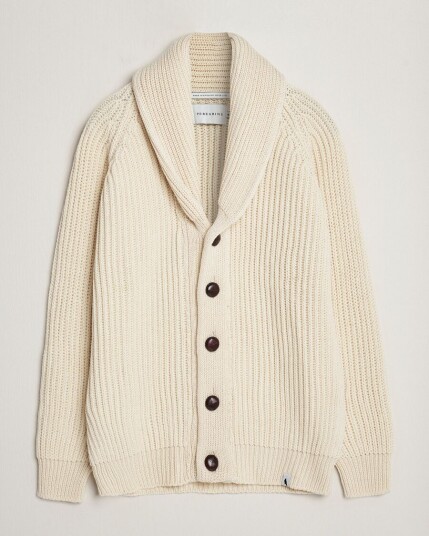 Peregrine Wilkinson Ribbed Wool Cardigan Ecru Peregrine Wilkinson Ribbed Wool Cardigan Ecru
