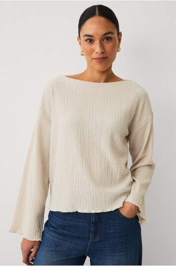 Ellos Collection Rynket topp Natur