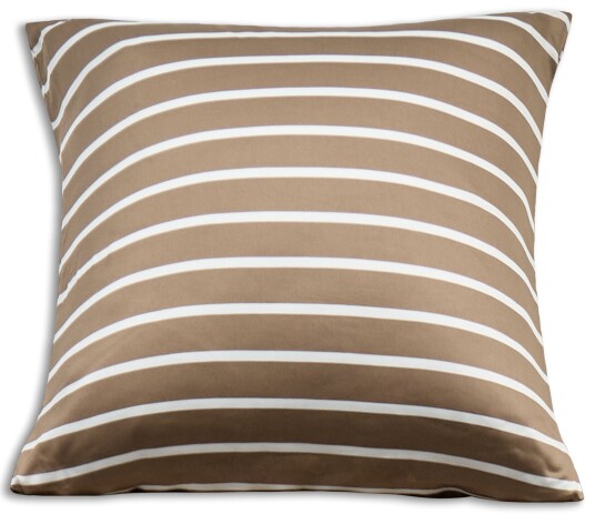 Nature By Borg Bambus putetrekk 100% naturlig 60x63 cm Stripete beige Satengvevd