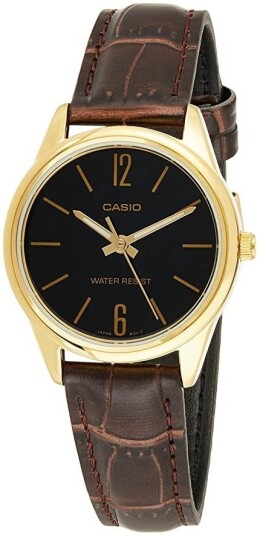 Casio Dameklokke LTP V005GL 1BUDF Classic Sort/Lær Ø28 mm