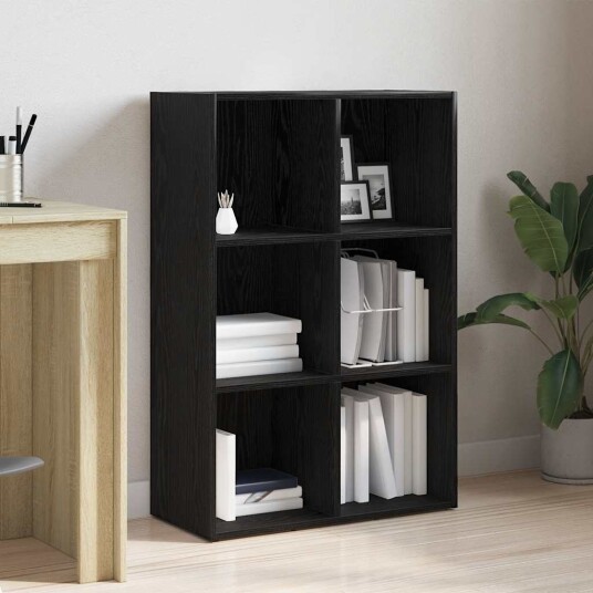 vidaXL Bokskap svart eik 66x30x98 cm konstruert tre