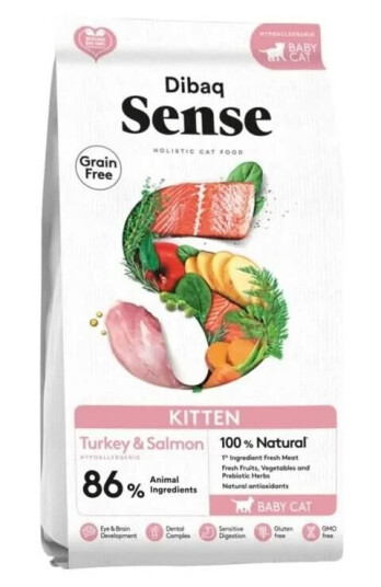 Dibaq Sense Cat Grain Free Kitten Turkey & Salmon Tørrfôr Til Kattunger 6 kg Dibaq Sense Cat Grain Free Kitten Turkey & Salmon Tørrfôr Til Kattunger 6 kg