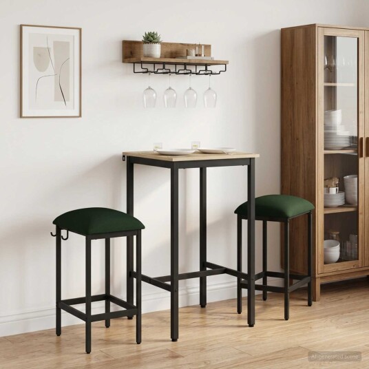 vidaXL Barstol 2 stk. Mørkegrønn 40 x 32 x 64 cm Konstruert tre vidaXL Barstol 2 stk. Mørkegrønn 40 x 32 x 64 cm Konstruert tre