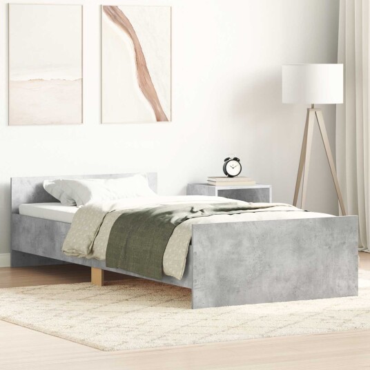  Sengestamme med hodegatt Betonggrå 80 x 200 cm Konstruert tre