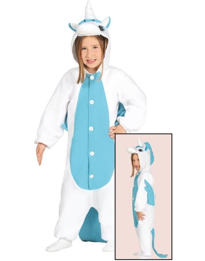 Kigurumi Blått Unicorn Barnekostyme Strl 3 4 ÅR Kigurumi Blått Unicorn Barnekostyme Strl 3 4 ÅR