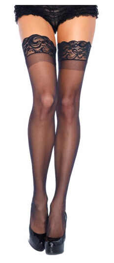 Leg Avenue Stockings Stay-Up Sheer Thigh Highs One Size