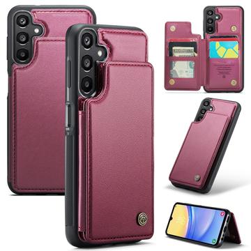 Samsung Galaxy A15 Caseme C22 etui RFID-kortlommebok rød