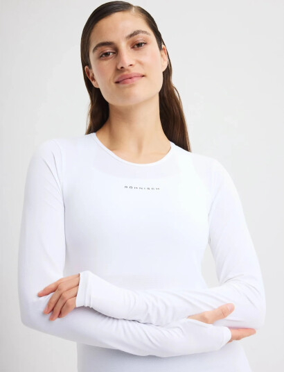 Röhnisch Jacquard Ls Top White L Röhnisch Jacquard Ls Top White L