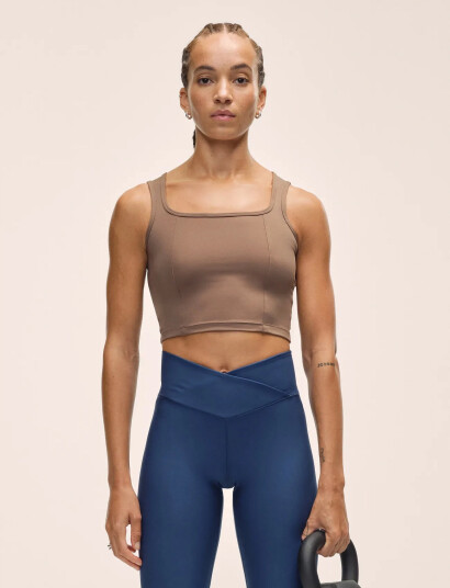 Casall Edge Crop Top - Brown - XS Casall Edge Crop Top - Brown - XS