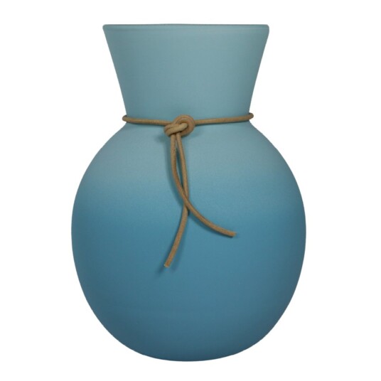Nybro Crystal Happy vase 23 cm blå hallon