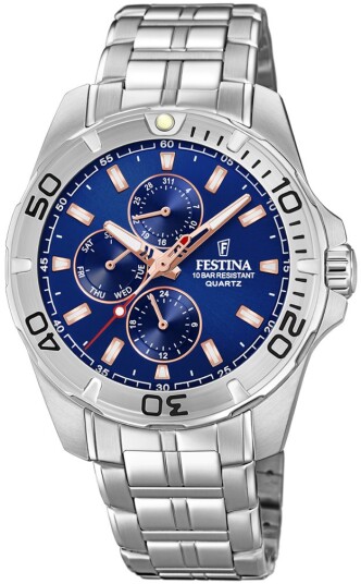 Festina Herreklokke F20445 5 Blå/Stål Ø43 mm Festina Herreklokke F20445 5 Blå/Stål Ø43 mm