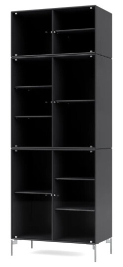 Montana Ripple IV vitrineskap 69,6 x 187,2 x 38 cm Anthracite-ben chrome