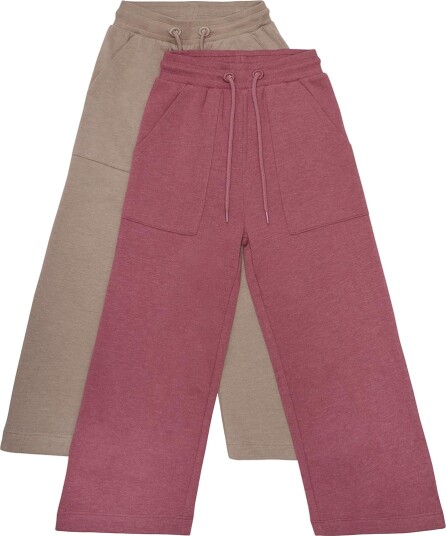 Minymo 2-Pack Joggebukse Brown 134 med lommer