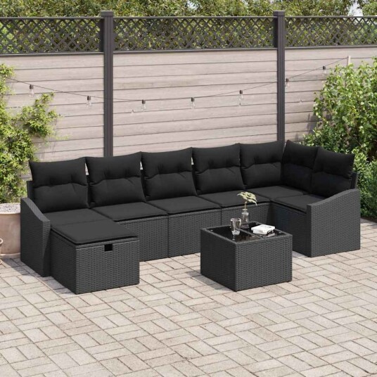 vidaXL Sofa sett 8 stk. polyrotting