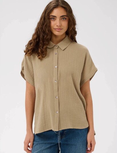 Culture Cumyra Elina Ss Shirt   Khaki green   XL