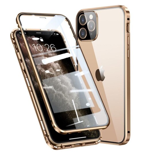 INCOVER iPhone 11 Pro 360⁰ Magnetisk Deksel med Glass Bak og Forside - Gull