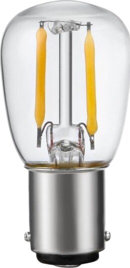 Spl BA15d 1,5W LED filamentpære 2500K klar 140lm 5,6cm Kulør : Ekstra varm Spl BA15d 1,5W LED filamentpære 2500K klar 140lm 5,6cm Kulør : Ekstra varm