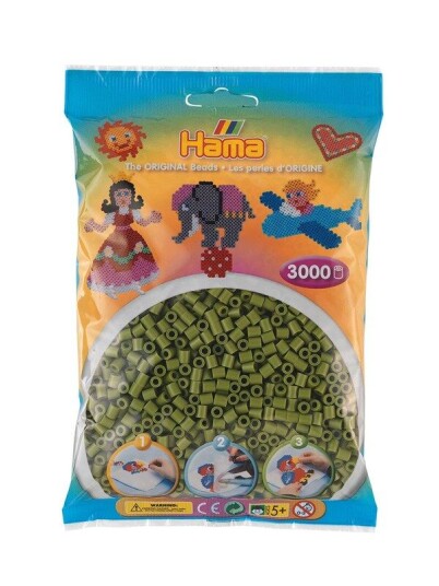 Hama Iron on Beads - Olive Grønn (201-84) 3000pcs Hama Iron on Beads - Olive Grønn (201-84) 3000pcs