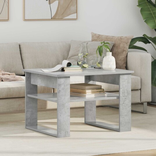 Kaffebord med lagring Betonggrå 64 x 54 x 44 cm Konstruert tre
