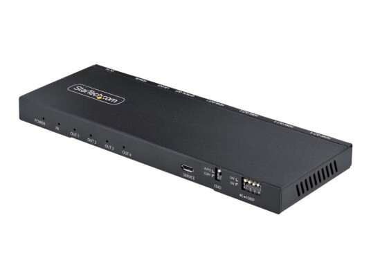 Startech.Com 4-Port Hdmi Splitter, 4K 60Hz Hdmi 2.0 Video, 1 In 4 Out Hdmi Splitter, 4K Hdmi Splitter W/Built-In Scaler, 3.5Mm/Optical Audio Port, Durable Metal Housing, Hdr/Hdcp - 1X4 Hdmi Display/Output Splitter (Hdmi-Splitter-44K60s) - Video/Lyd- Startech.Com 4-Port Hdmi Splitter, 4K 60Hz Hdmi 2.0 Video, 1 In 4 Out Hdmi Splitter, 4K Hdmi Splitter W/Built-In Scaler, 3.5Mm/Optical Audio Port, Durable Metal Housing, Hdr/Hdcp - 1X4 Hdmi Display/Output Splitter (Hdmi-Splitter-44K60s) - Video/Lyd-