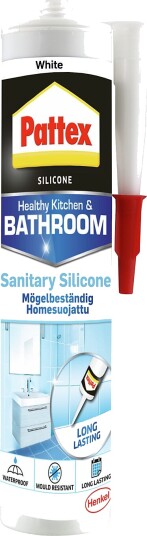 Pattex Silikonfuge Sanitet Hvit 280ml Pattex Silikonfuge Sanitet Hvit 280ml