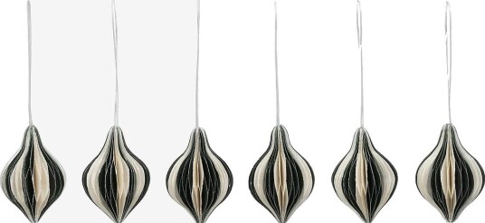 Broste Copenhagen Spira Ornament DEEP FOREST/OFF WHITE Ø 3.8 cm