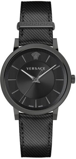 Versace Herreklokke VE5A00220 V Circle Sort/Lær Ø43 mm