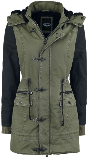 Rock Rebel by EMP Vinterjakke - Ladies Parka - S til 3XL - Damer - olivengrønn-svart