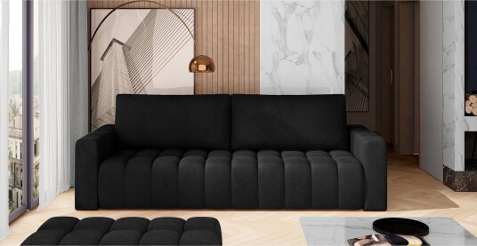 Alazaro 3 seter Sovesofa Svart