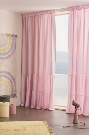 Jotex MEAUX gardin med multifunksjonsbånd 2-pk Rosa 1689562-04-250 1689562-04-300