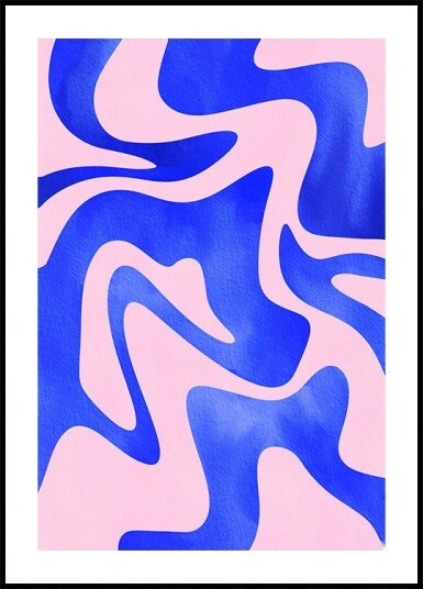 Abstract Blue Wave Plakat Plakat / 50x70cm