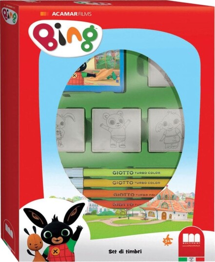 Bing Stempelsett Inkl. 7 Tusjer Og 4 Stempler