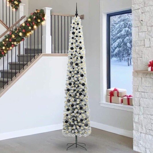  Kunstig juletre med 300 LED grønn 270 cm PVC og stål og plast