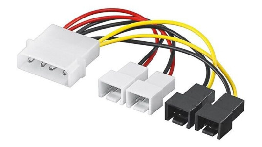 Pro Power Viftekabel/Adapter 5.25" til 2x 12V/2x 5V Hvit Pro Power Viftekabel/Adapter 5.25" til 2x 12V/2x 5V Hvit