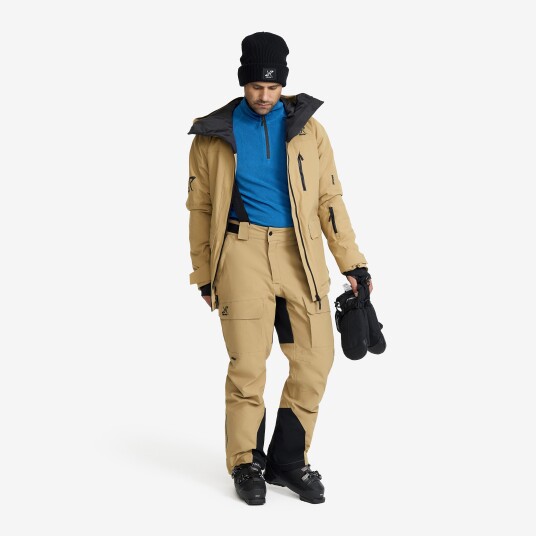 Revolutionrace Halo 2L Insulated Ski Pants Herre Kelp BeigeM Bukser > Skibukser