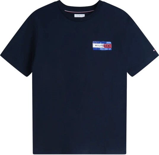 Tommy Hilfiger Brand Love Back Flag Graphic Tee Navy S