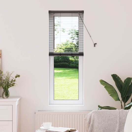 Vindu Persienne med gardiner Svart Aluminium