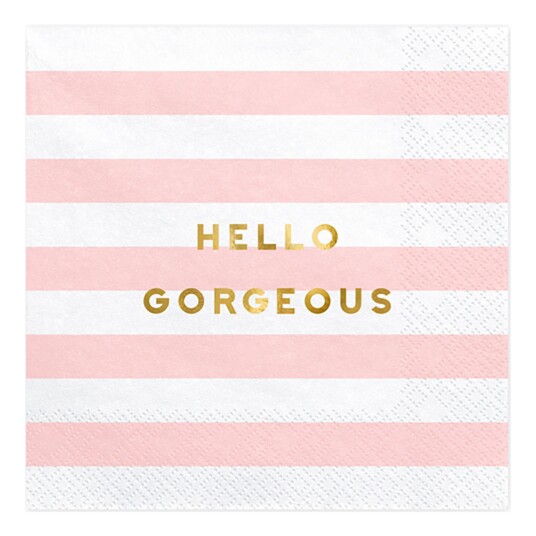 PartyDeco Servietter Hello Gorgeous - 20-pakning PartyDeco Servietter Hello Gorgeous - 20-pakning