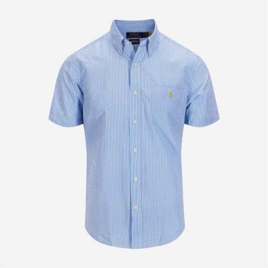 Ralph Lauren Cubdpppksspr-Short Sleeve-Sport Shirt 2604a Blue/white
