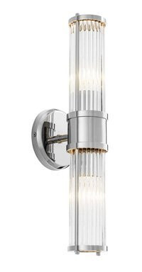 Vegglampe Claridges, dobbel, nikkel Vegglampe Claridges, dobbel, nikkel