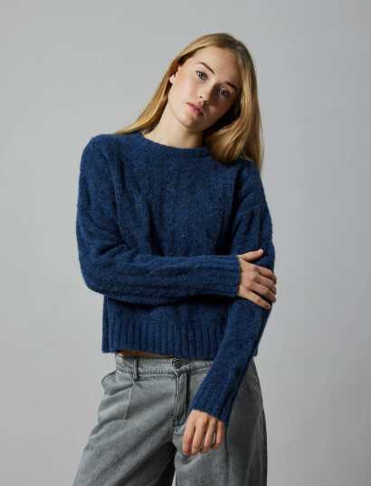 LMTD Nlfnaible Ls Short Knit Blue 134 140 LMTD Nlfnaible Ls Short Knit Blue 134 140