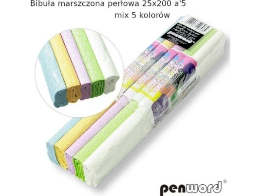 Polsirhurt Crinkled Pearl Silkepapirblanding 5 Farger 25X200cm 5 Stk. Polsirhurt Crinkled Pearl Silkepapirblanding 5 Farger 25X200cm 5 Stk.