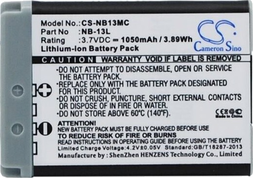 Batteri til kamera for Canon Powershot G7X, Powershot G5X, Powershot G9X osv.