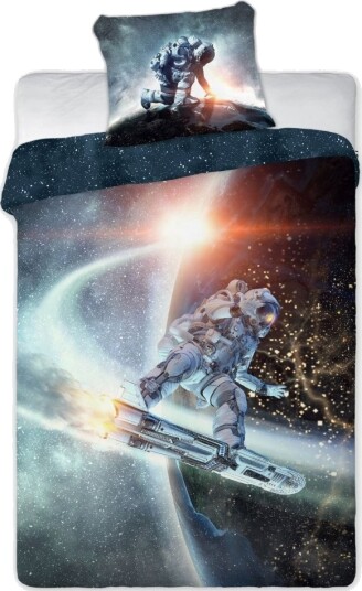 Space Astronaut Sengetøj 140X200 Cm 100 Procent Bomuld