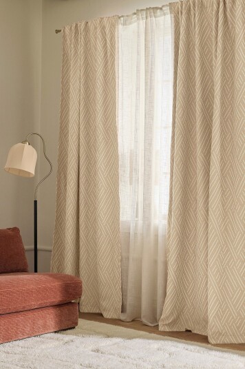 Ellos Home Gardin med multibånd Athena lysskjerming 1 pakning Beige