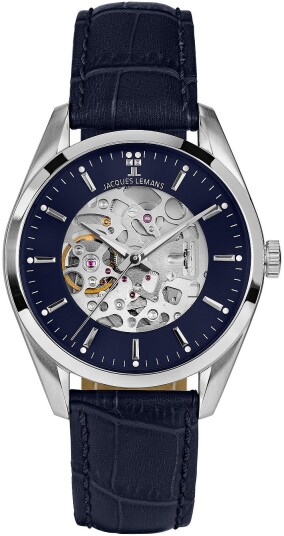 Jacques Lemans Herreklokke 1 2087C Derby Blå/Lær Ø40 mm