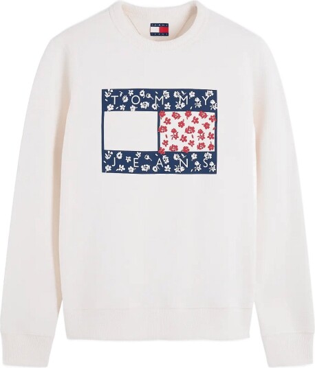 Tommy Jeans Tjw Reg Novelty Crew Ext OFF WHITE L