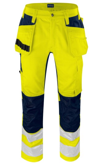 ProJob 6570 Håndverksbukse Stretch En Iso 20471 Kl 2 Yellow/Navy C54/154