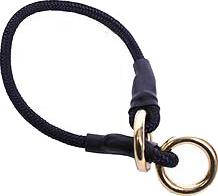 Strongline Helstrup Halsbånd 70cm - Svart med Messingringer