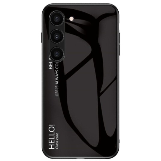 INCOVER Samsung Galaxy S23 Glass Bakdeksel - Hello - Svart